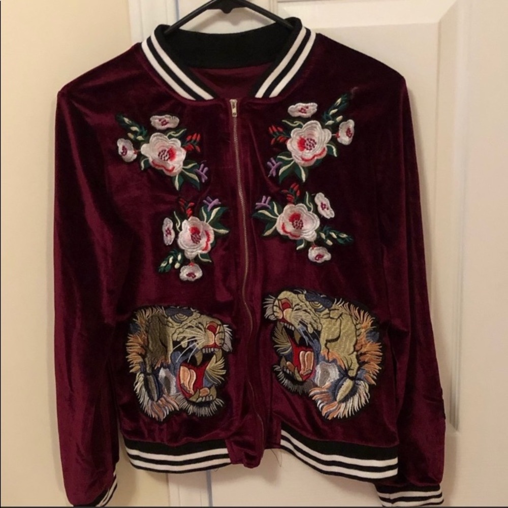 Velour burgundy jacket